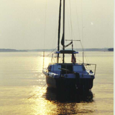 Rum Runner at anchor